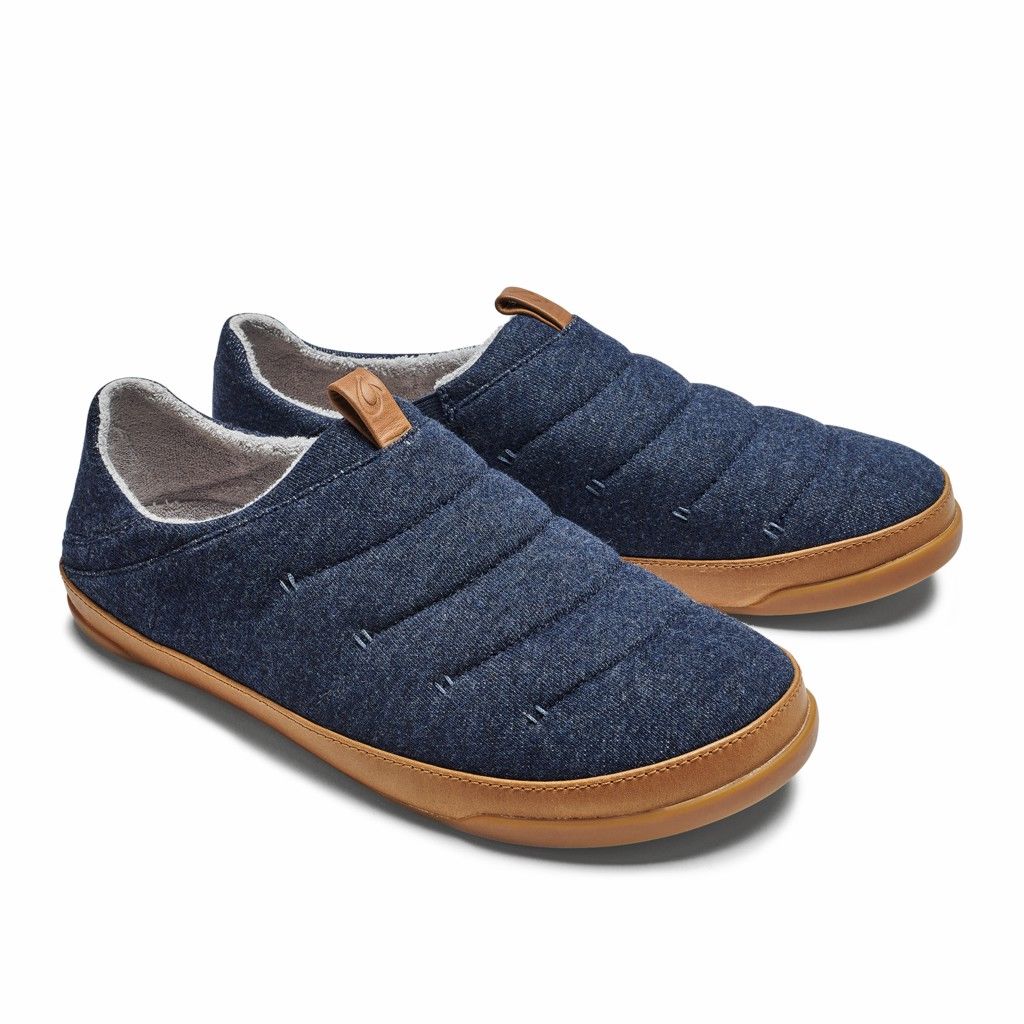 Zapatos Olukai Mahana - Pantuflas Hombre Azules 20613-849